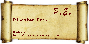 Pinczker Erik névjegykártya